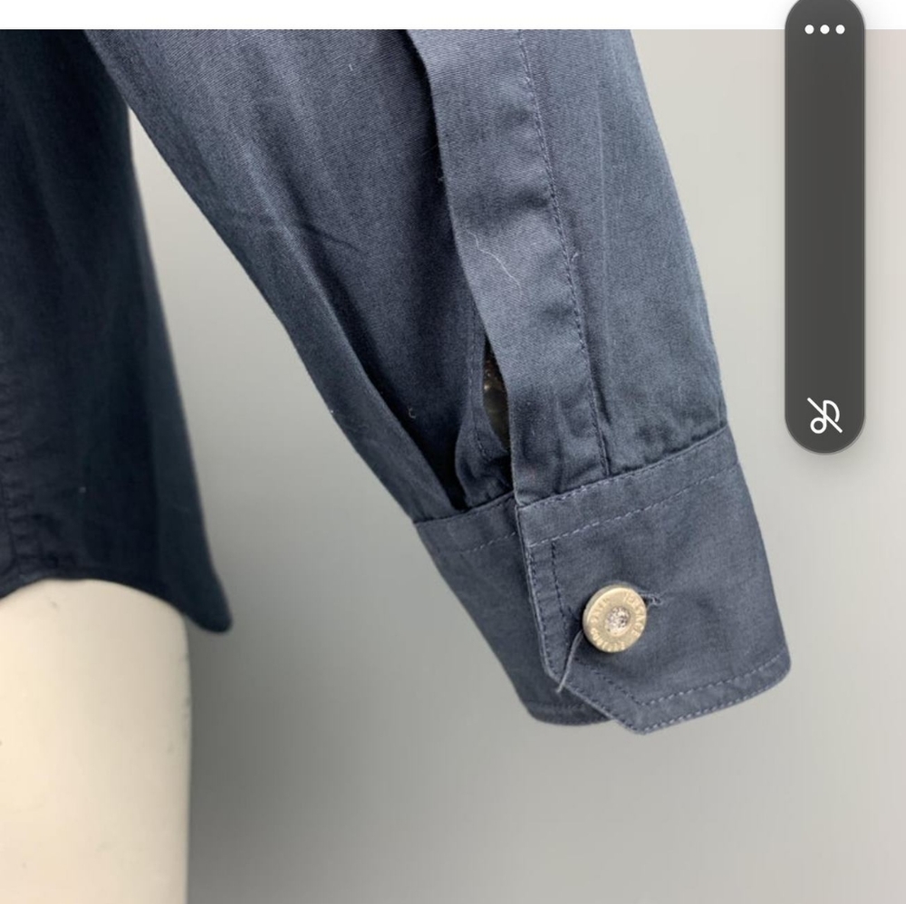 Versace Mens Long Sleeve Button Up Shirt!! Large. Dark Blue. Perfect Condition!! - Picture 6 of 8